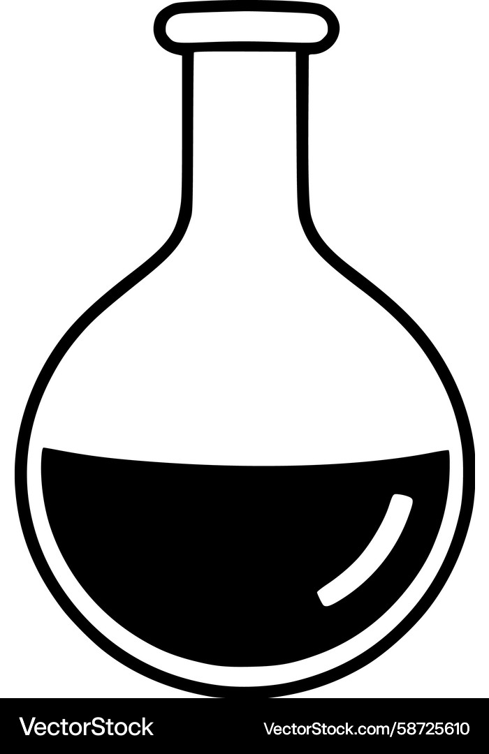 Round flask with liquid Vector Image