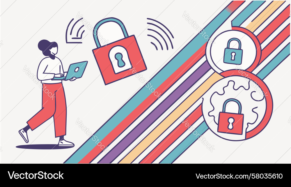 Secure Network Building Vector Image