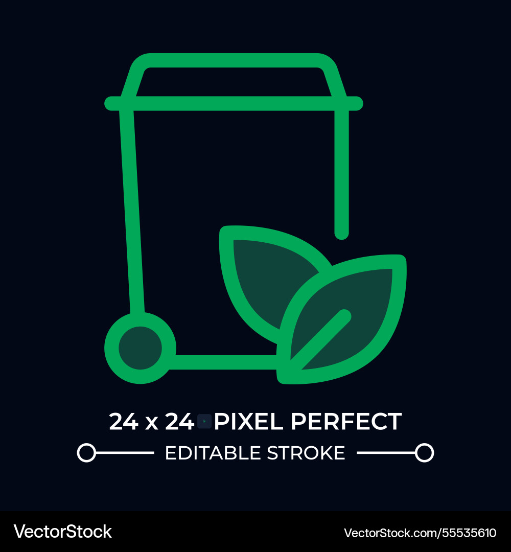 Trash can with leaves dark color ui icon vector image