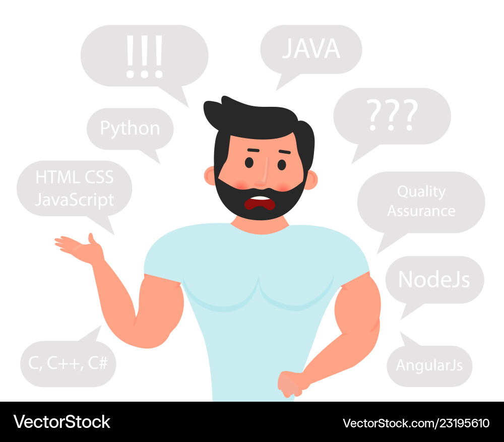 Young Developer Coding Concepts Vector Image