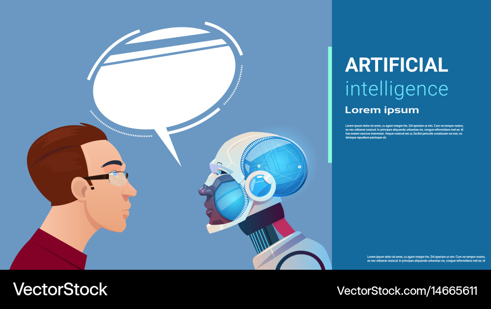 AI Communication Robot Brain vector image