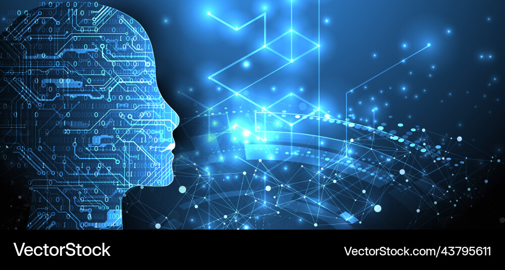Artificial intelligence technical background Artificial intelligence technical background vector image