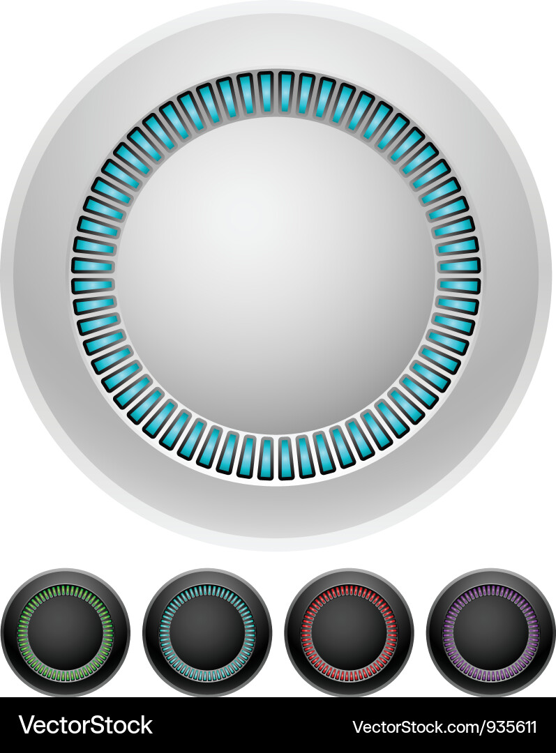 Blank round illumitated buttons vector image