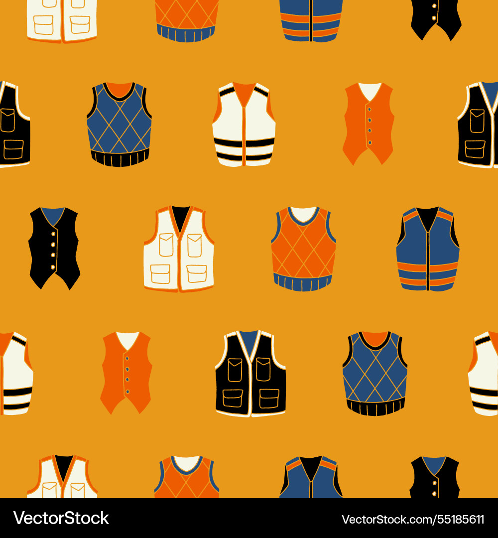 Collection of vest seamless pattern for print Vector Image