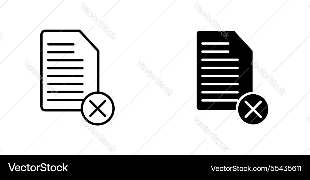 Delete document icons thin line designs Delete document icons thin line designs vector image