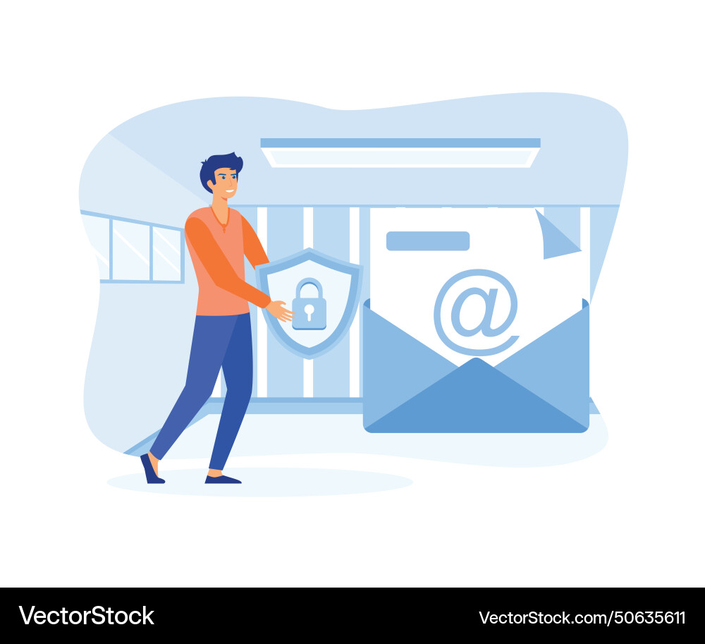 Email encryption concept internet data protection vector image