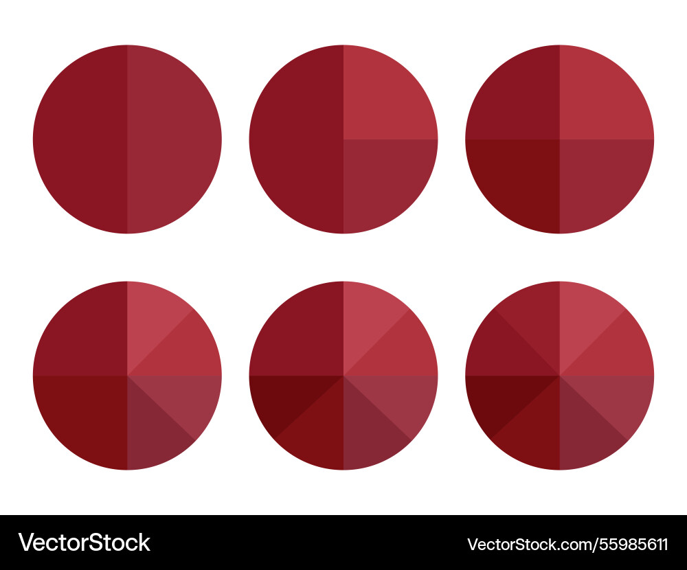 Gradient circle set red tone variety circular Gradient circle set red tone variety circular vector image
