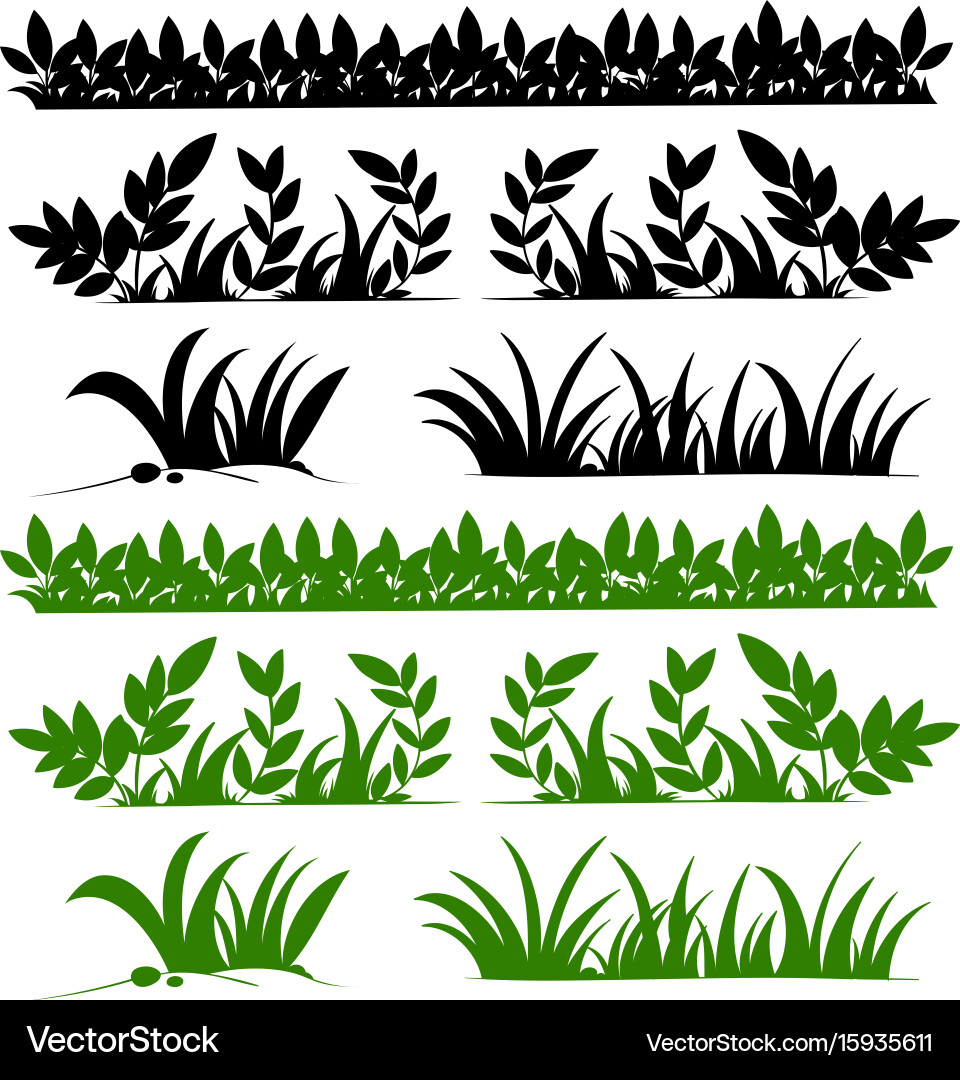 Grass Pattern Elements Vector Image