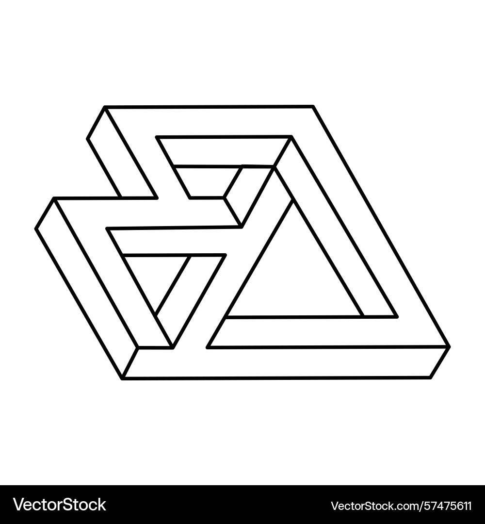 Impossible shape web design element optical Vector Image
