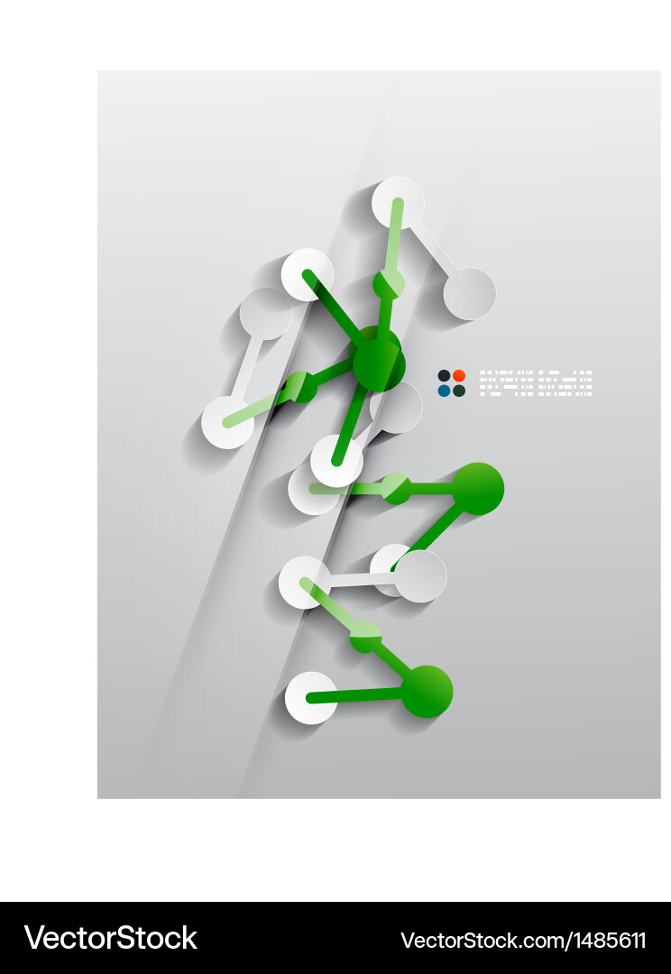 Line connection 3d paper design Vector Image