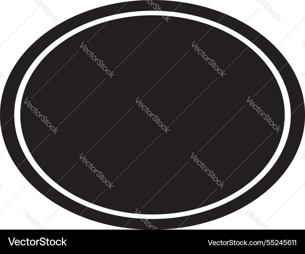 Oval border basic shapes monogram frame vector image