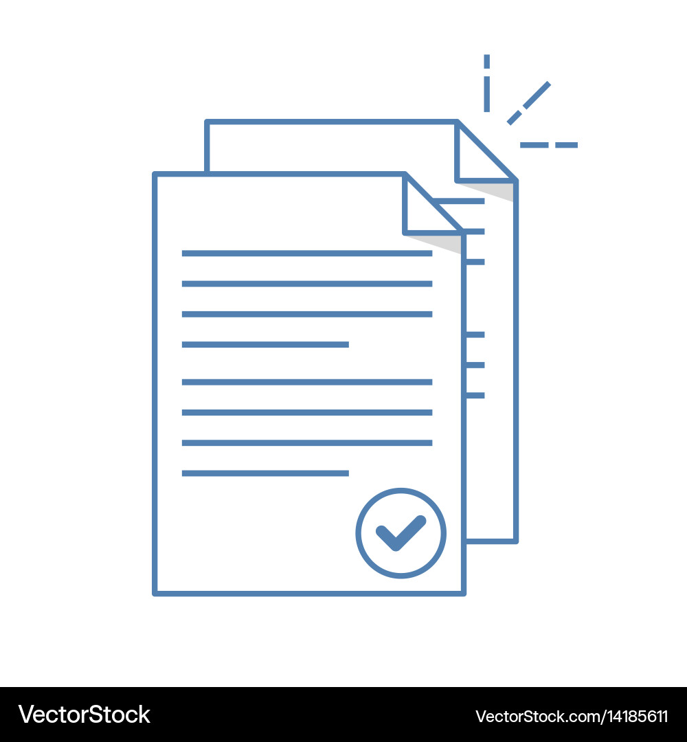 Paper Stack Confirmation Icon Vector Image