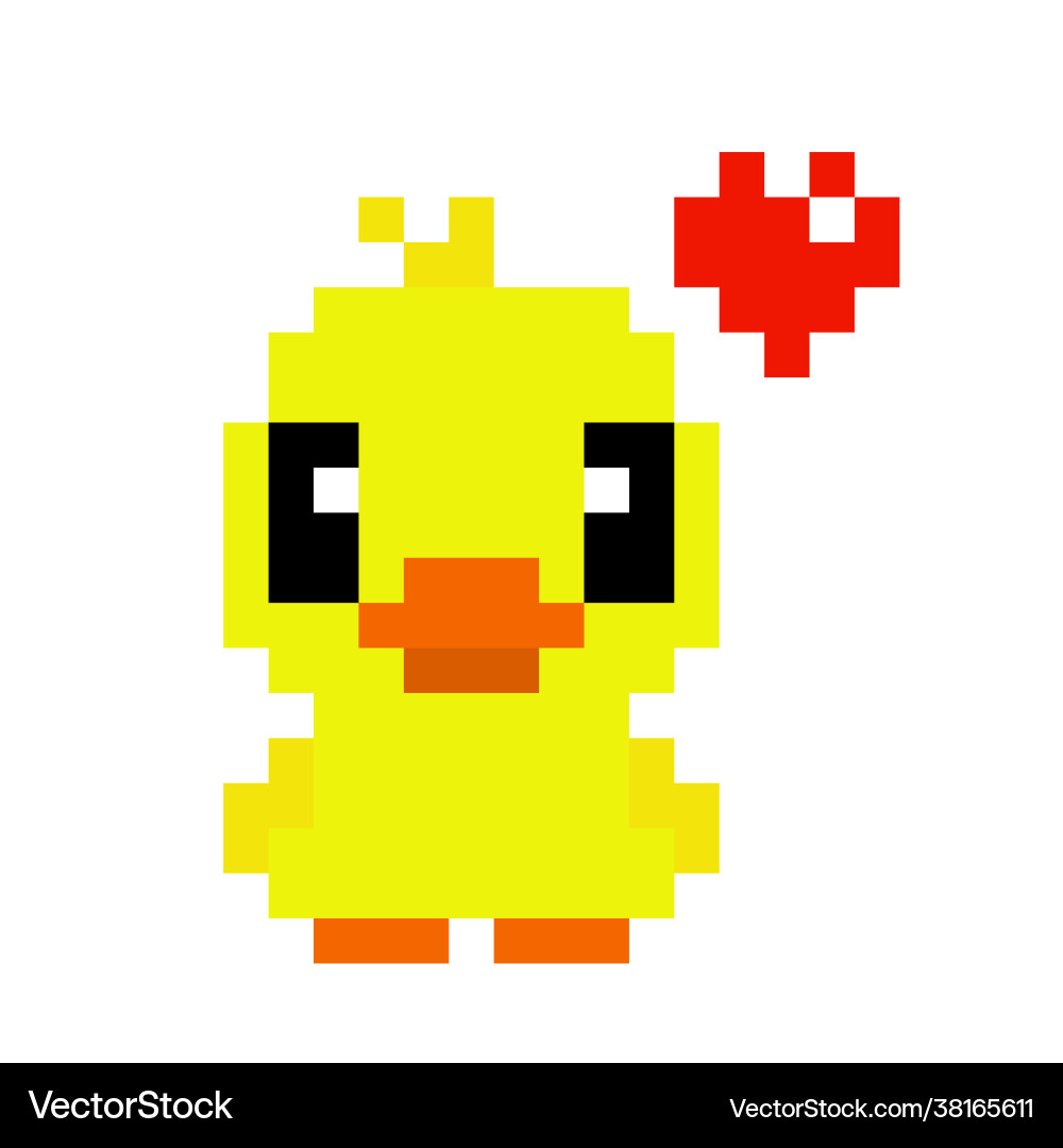 Pixel duck image for game assets Pixel duck image for game assets Vector Image
