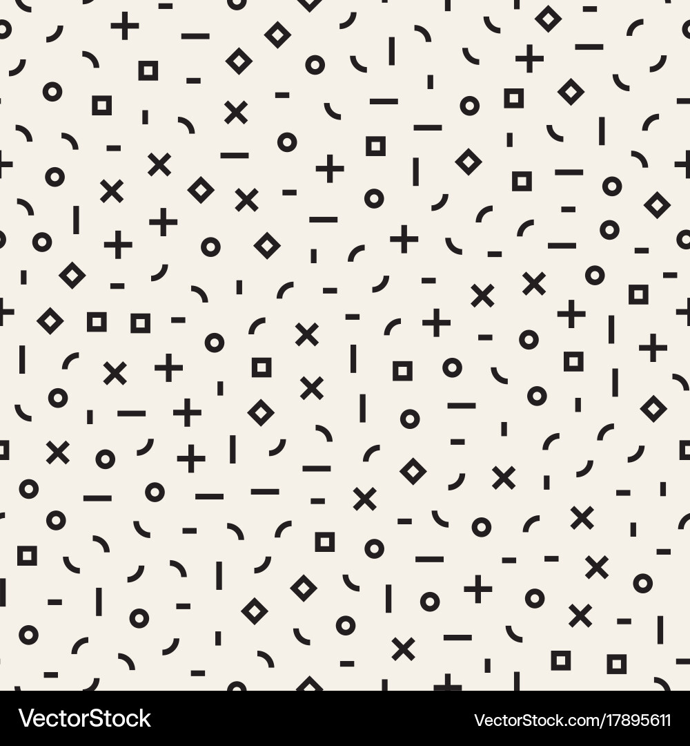 Retro geometric line shapes seamless patterns Vector Image