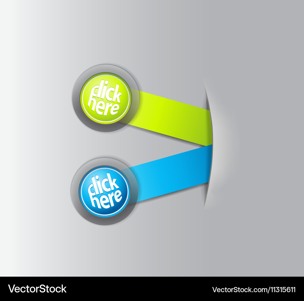 Set of two horizontal labels hiding in paper Vector Image