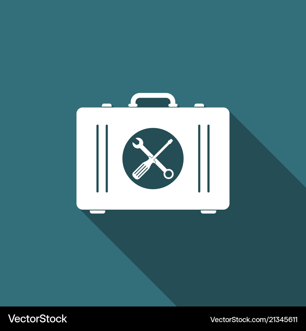 Toolbox icon isolated with long shadow Vector Image