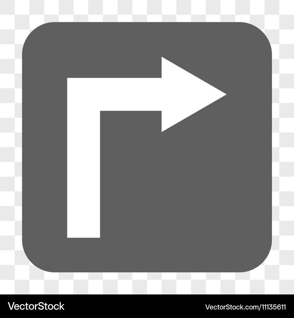 Turn right rounded square button Vector Image