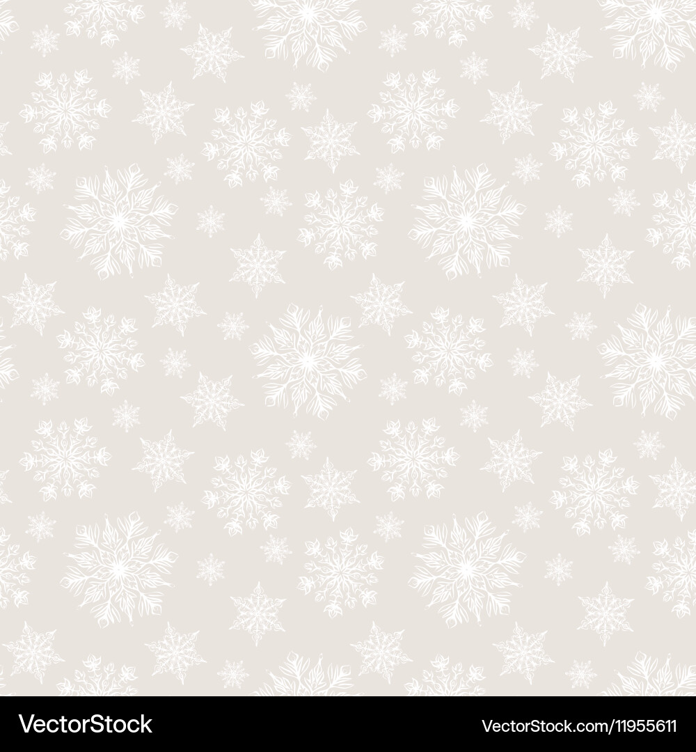 Winter Snowflake Seamless Pattern vector image