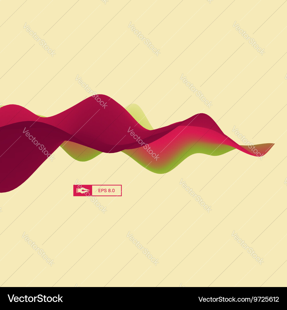 3d wavy background dynamic effect design template Vector Image