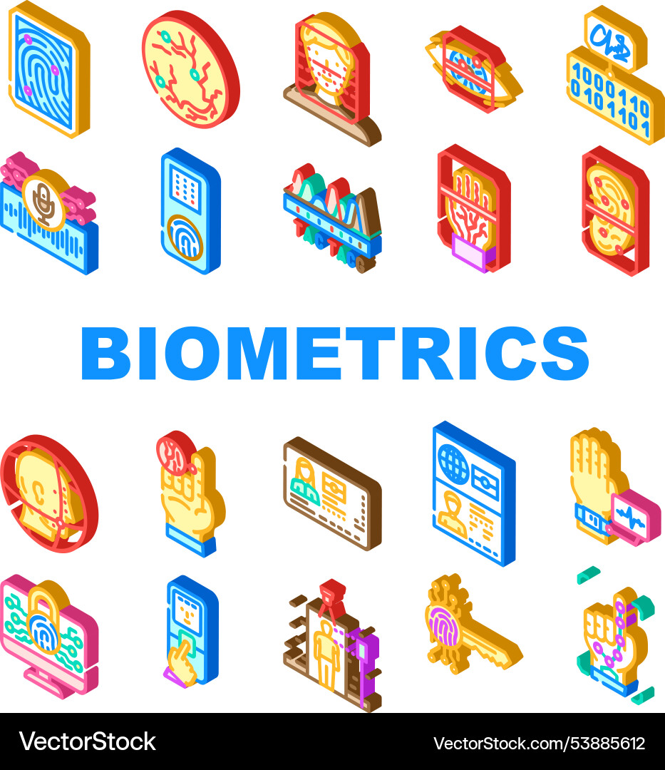 Biometrics Authentifizierungs-Scan-Symbole Set Biometrics Authentifizierungs-Scan-Symbole Set vektorbild