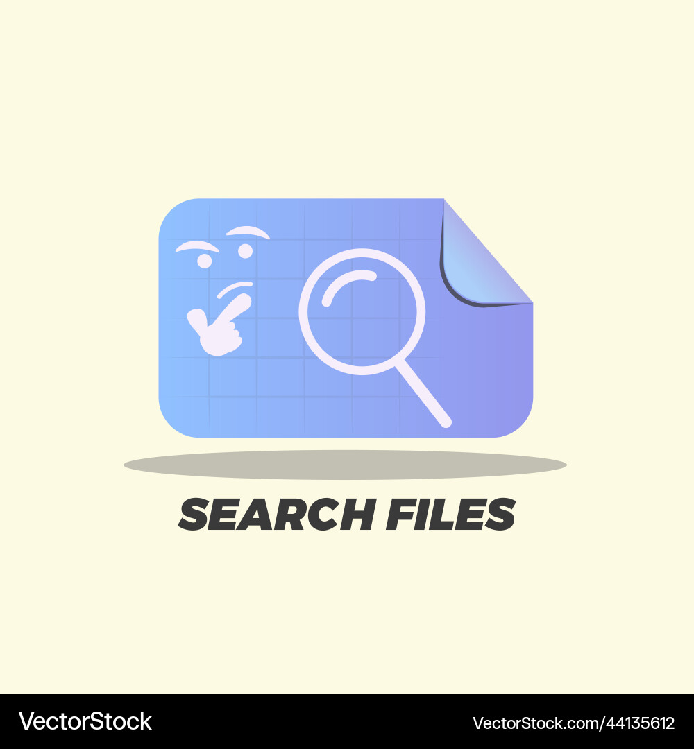Browser search files find searching document free Vector Image