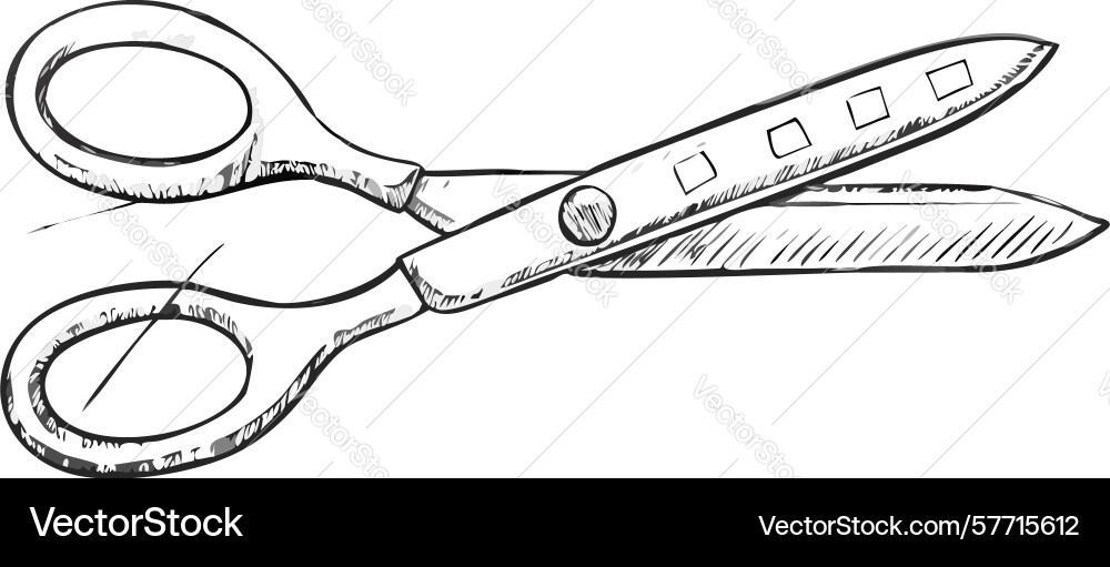 Classic scissors icon for cutting and editing vector image
