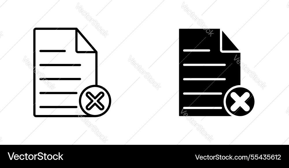 Delete document icons thin line designs Delete document icons thin line designs vector image