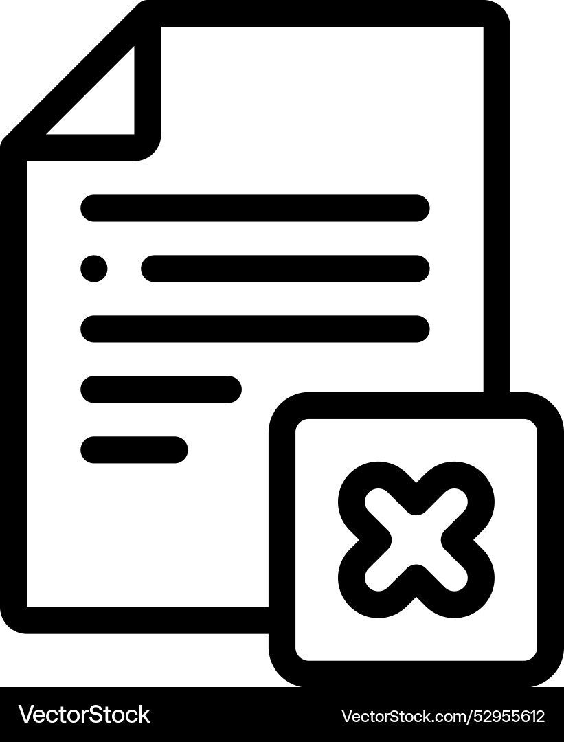 Delete file icon thin linear style design Delete file icon thin linear style design vector image