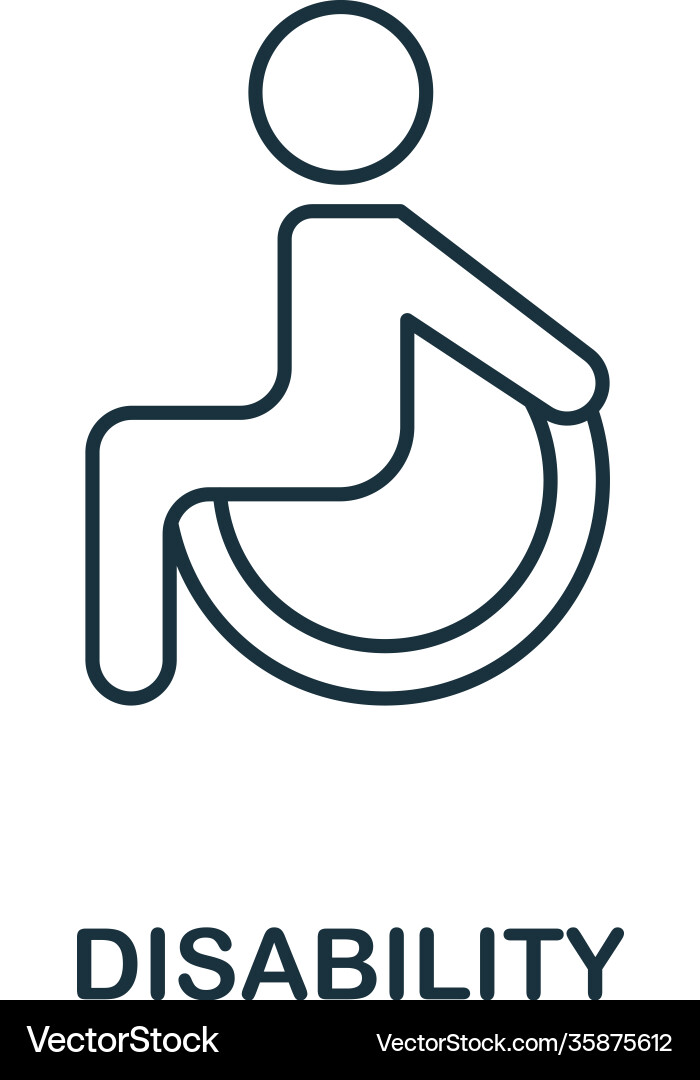 Disability icon simple line element Vector Image