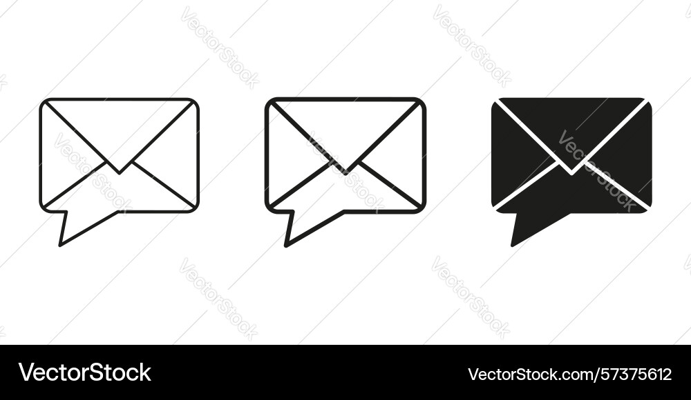 Envelope with speech bubble line and solid icon Envelope with speech bubble line and solid icon vector image