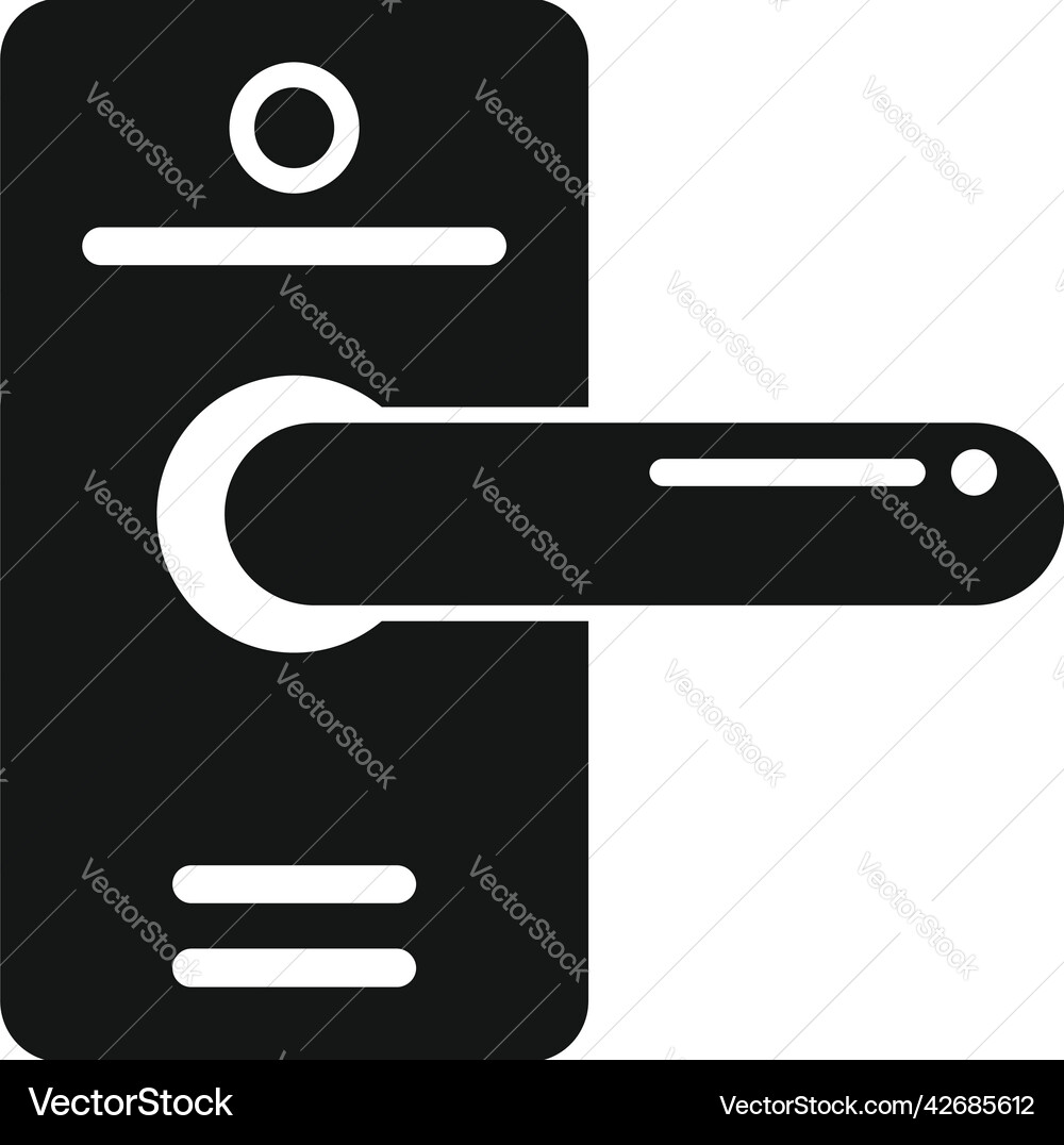 Exit door handle icon simple lock latch Exit door handle icon simple lock latch Vector Image