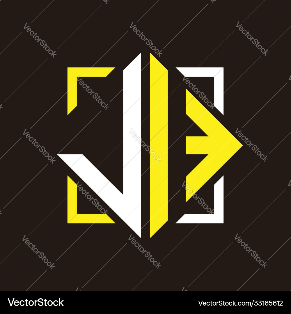 J i initials quadrangle monogram with square J i initials quadrangle monogram with square Vector Image