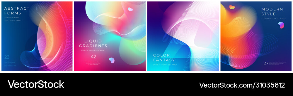 Liquid Color Shapes - Abstract Gradient vector image