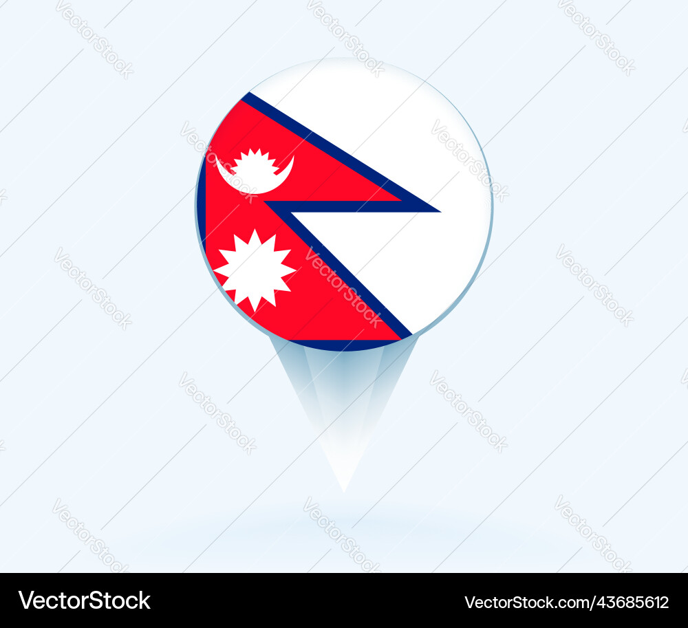 Map pointer with flag of nepal Vector Image