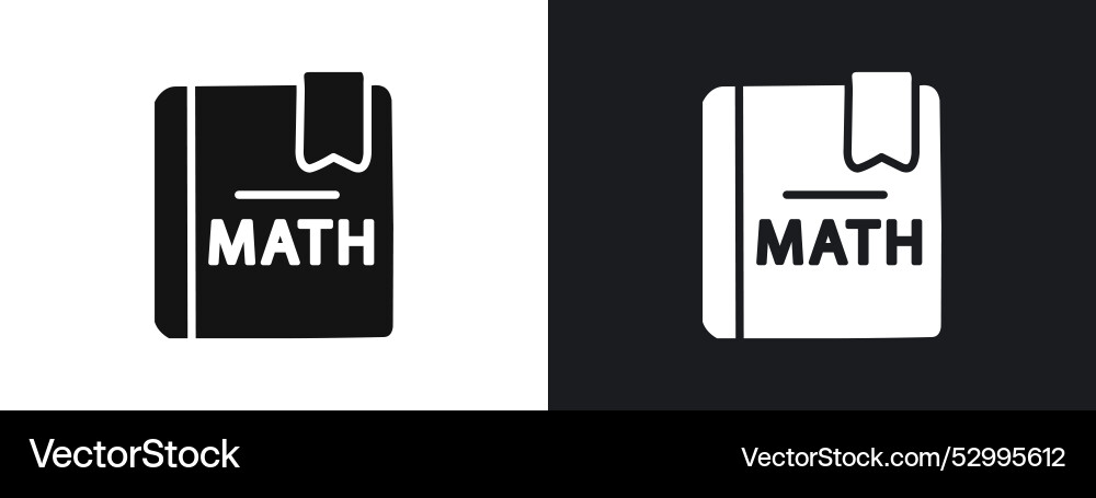 Maths book icon linear graphics set in black vector image