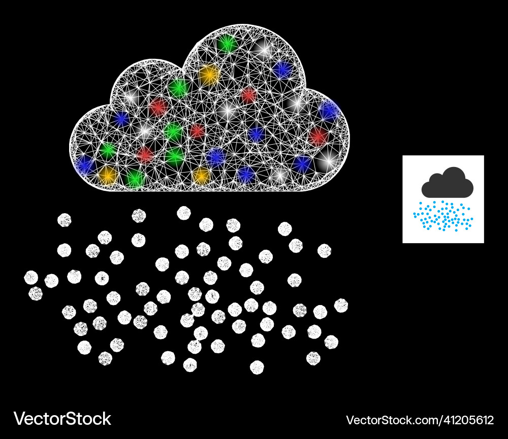 Network web mesh fog cloud icon with multicolored Network web mesh fog cloud icon with multicolored Vector Image