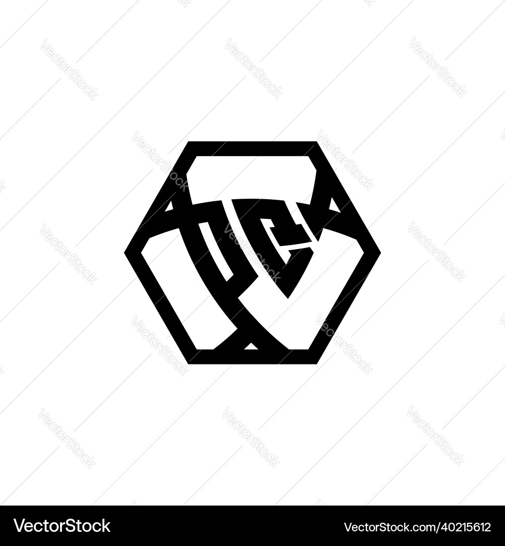 Pq logo monogram triangle shield hexagonal style Pq logo monogram triangle shield hexagonal style Vector Image