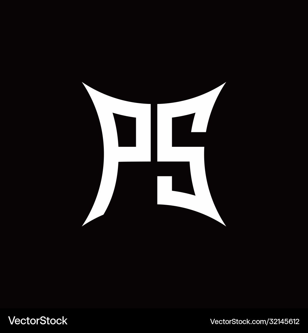 Ps monogram logo with sharped shape design Vector Image