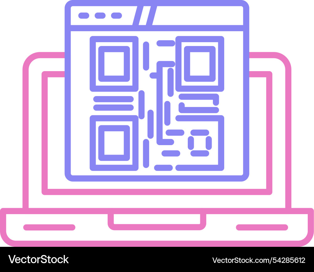 Qr code line two colour icon vector image