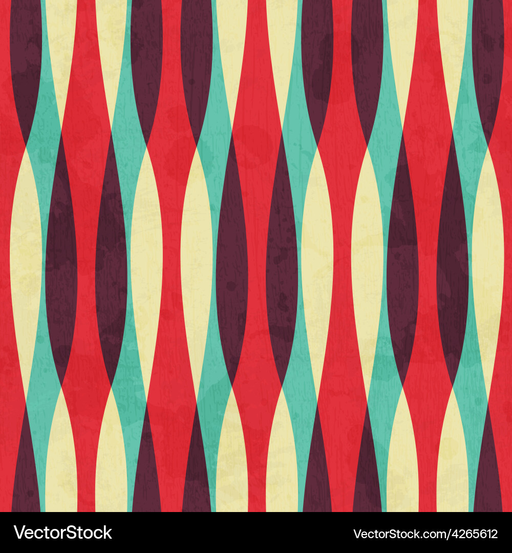 Retro Curves Pattern - Grunge Effect Vector Image