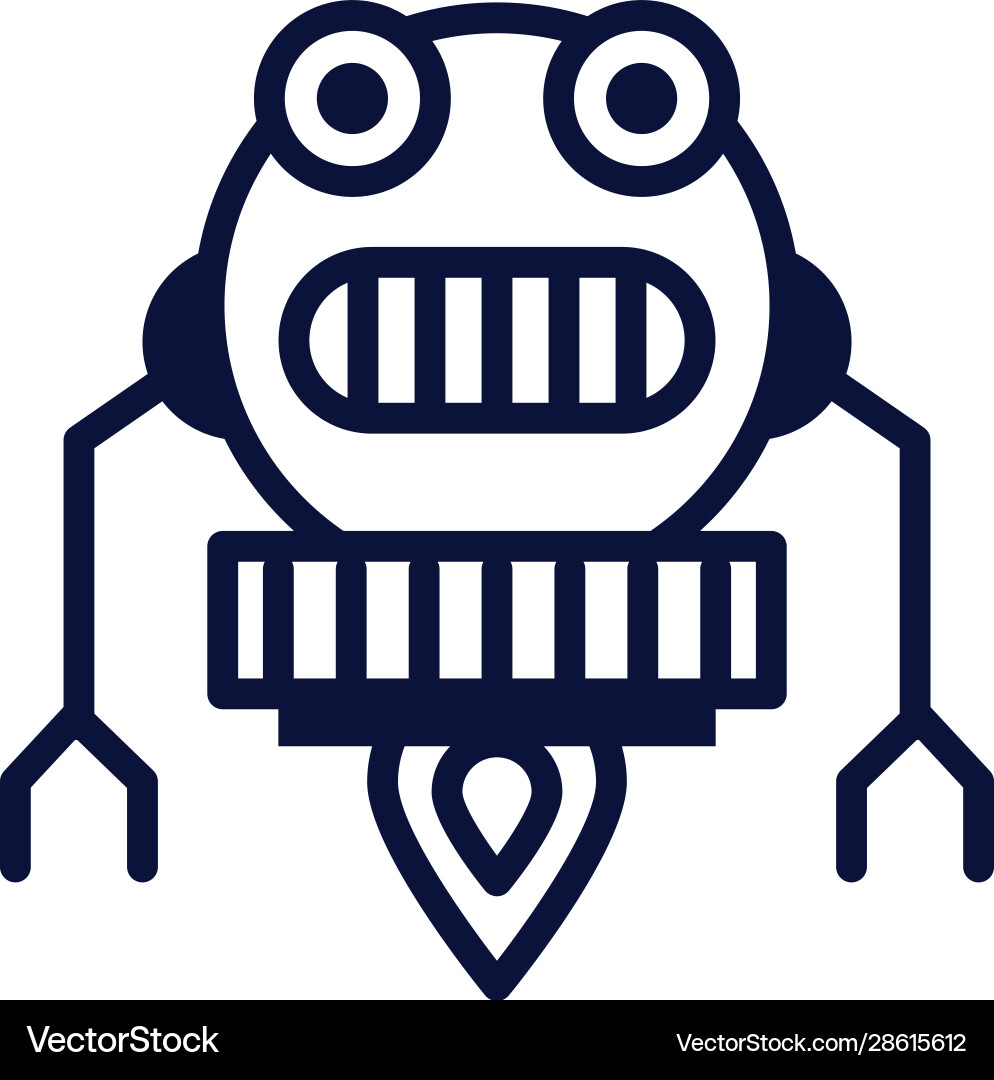 Robot floating cyborg isolated icon Robot floating cyborg isolated icon Vector Image