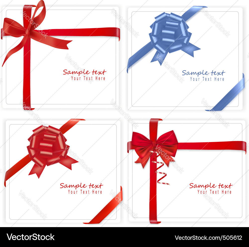 Rote Geschenk Schleife Set Vektorbild