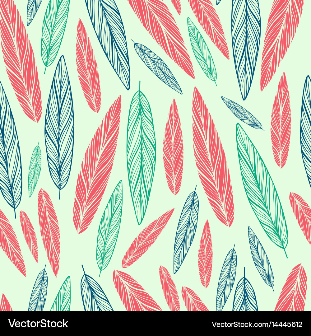 Seamless pattern with feather Vector Image