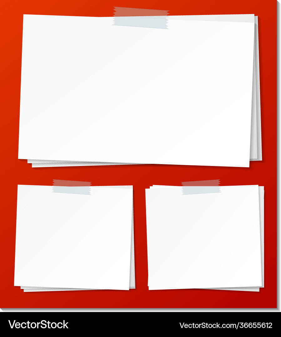 Set empty sticky note paper template Vector Image