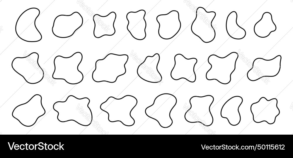 Set of irregular amorphous shapes uneven blots Set of irregular amorphous shapes uneven blots Vector Image