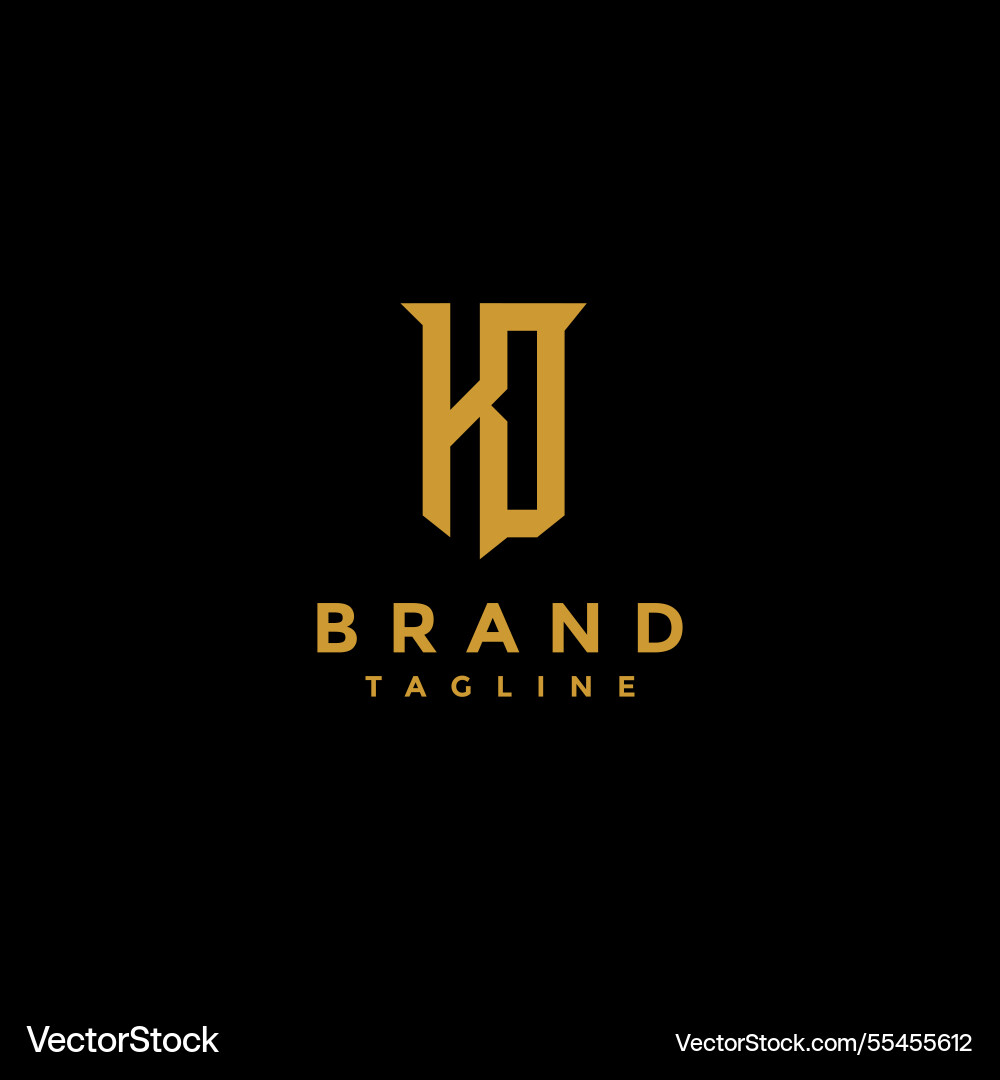 Simple initial kd letter shield form logo design Simple initial kd letter shield form logo design vector image