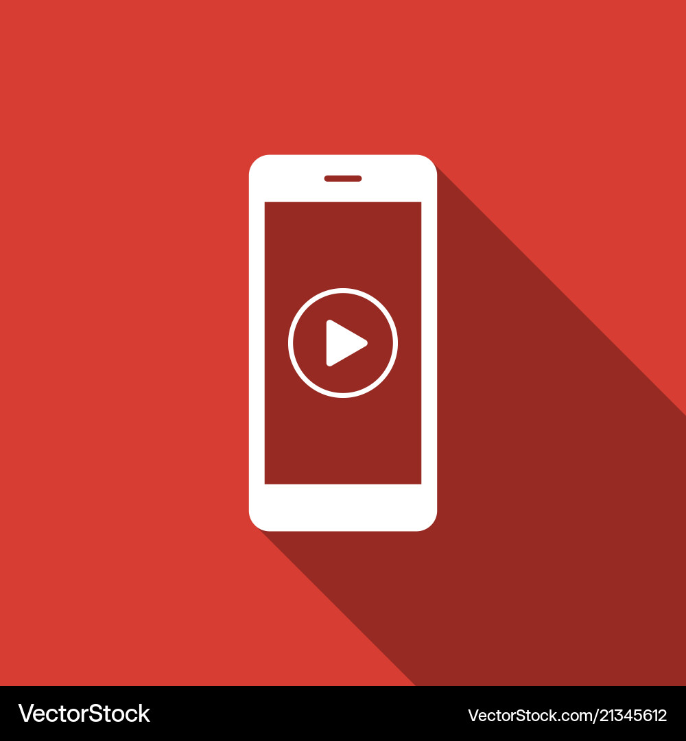 Smartphone with play button on the screen icon Vector Image