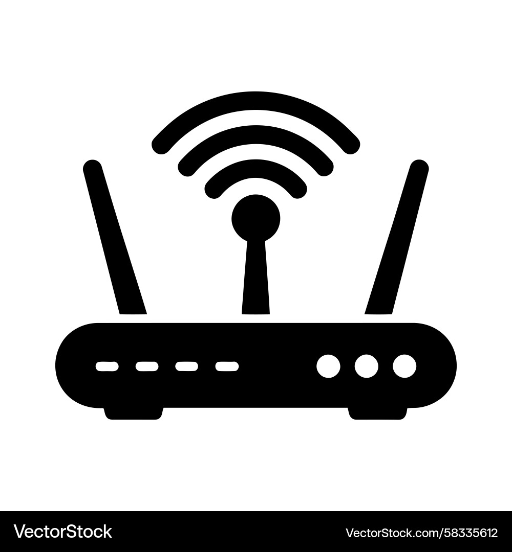 Wireless Router with Signal Waves Vector Image