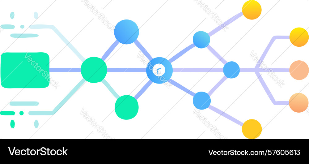 Colorful network nodes abstract data connectivity vector image