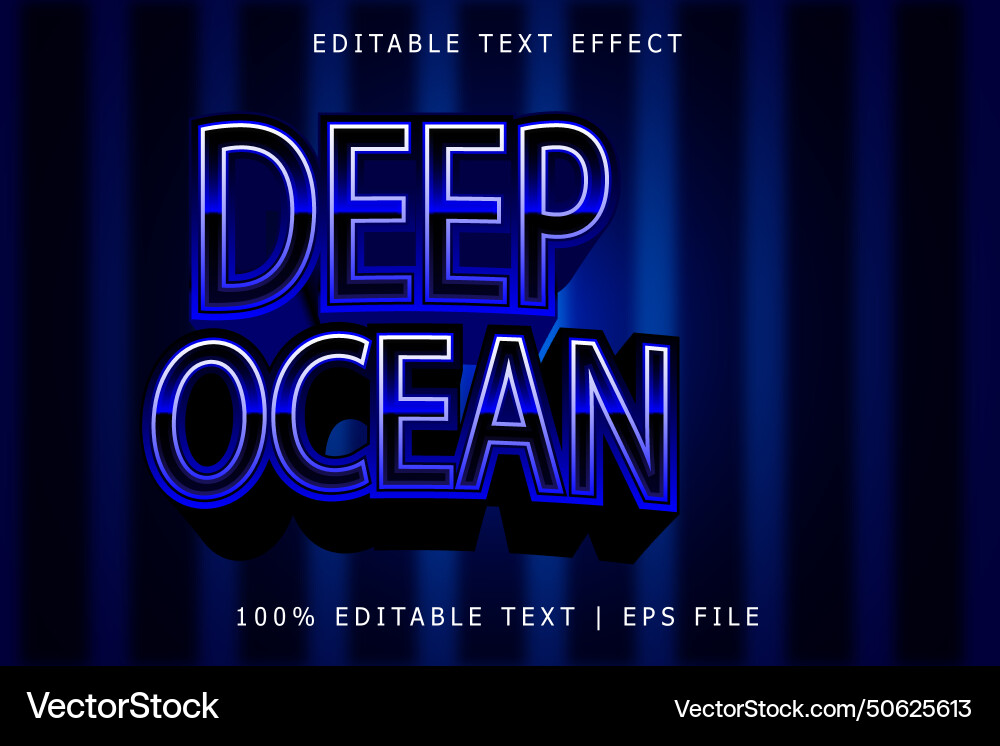 Deep ocean editable text effect 3 dimension Deep ocean editable text effect 3 dimension Vector Image
